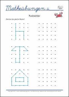 Muster erkennen und zeichnen Arbeitsblätter Mathe 1. Klasse