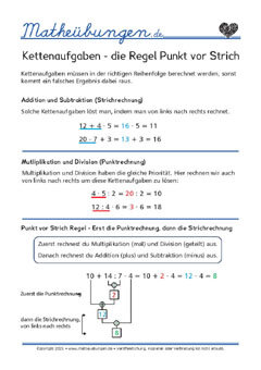Kettenaufgaben Gemischte Aufgaben - Mathe 2. Klasse Lernposter