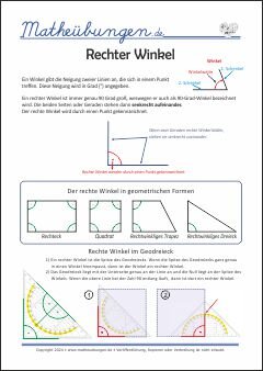 Rechter Winkel Merkplakat - Kostenlose Mathe Lernposter für Grundschule 3 Klasse