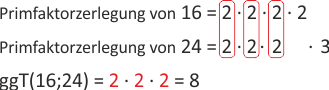 Bildung des ggT mit der Primfaktorzerlegung