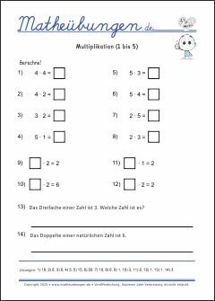 Multiplikation bis 100 - Das kleine Einmaleins