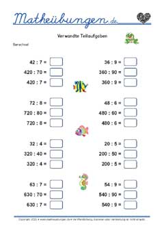 Verwandte Teilaufgaben - Arbeitsblätter