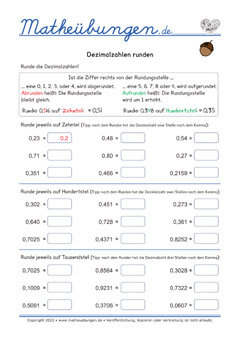 Dezimalzahlen runden