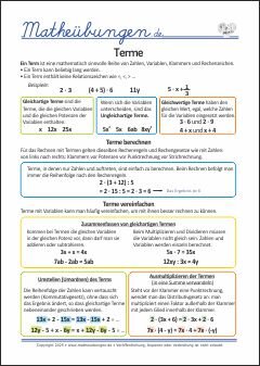 Terme, Terme berechnen - Mathe 5. Klasse 6. Klasse